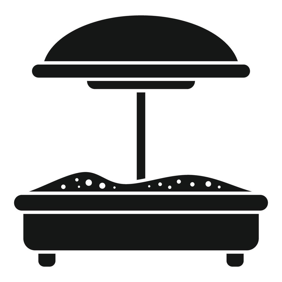 Sandbox with umbrella providing shade on a sunny day vector