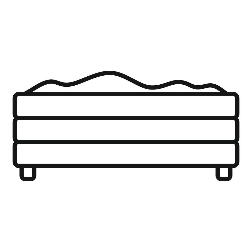 Wooden sandbox full of sand for children playing on playground vector