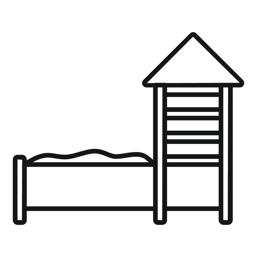 Sandbox with wooden roof and ladder for playground fun vector