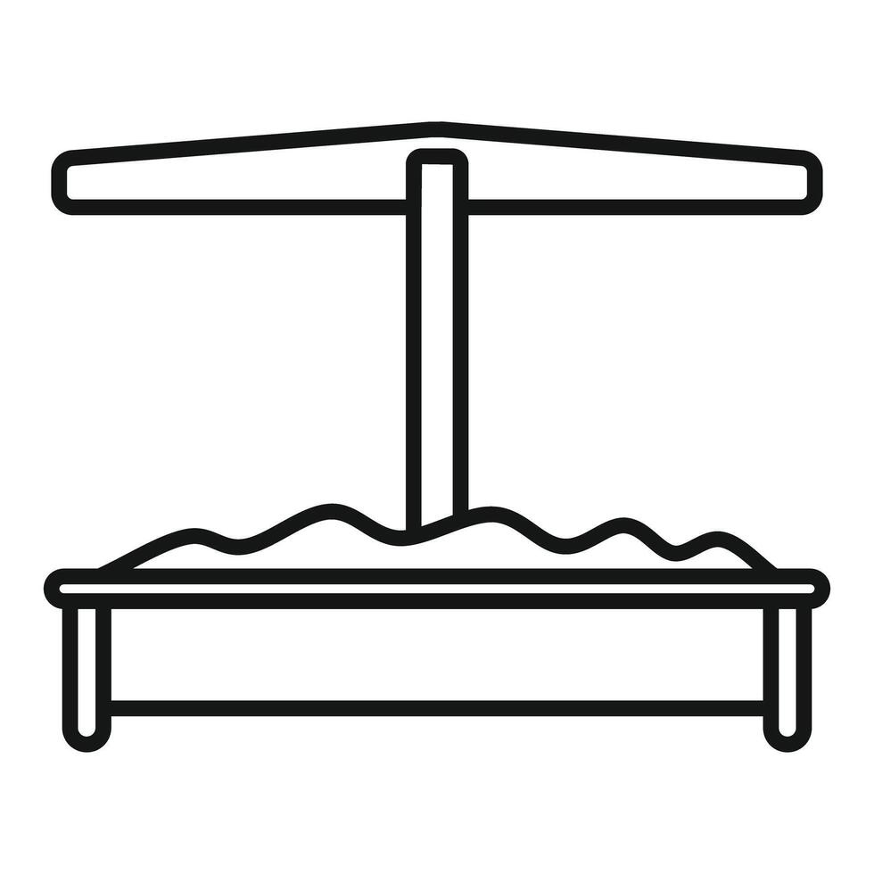 Sandbox with awning for children playing in kindergarten vector