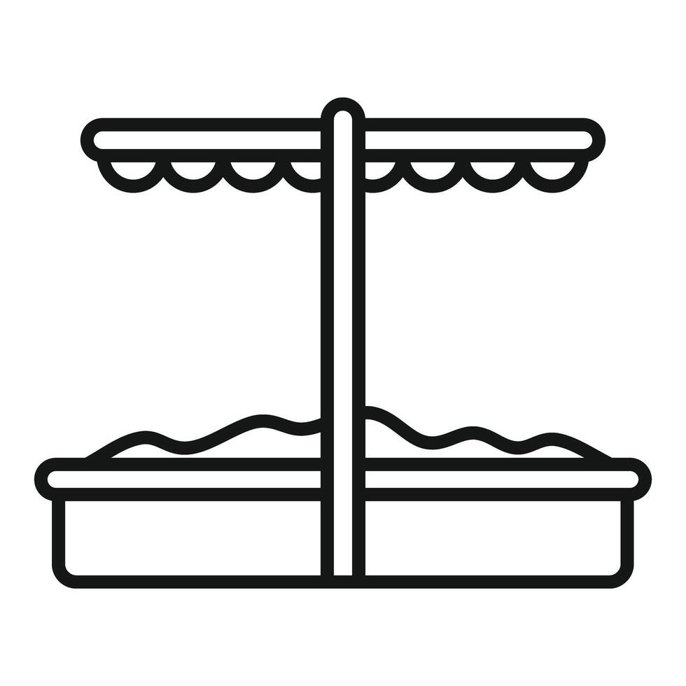 Sandbox with awning for kindergarten playing children vector