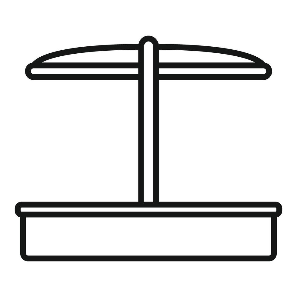 Sandbox with canopy for children playground equipment outline icon vector