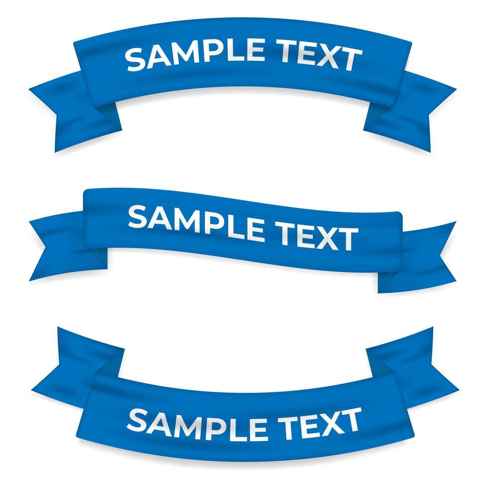 Set of Realistic Ribbons Collection Detailed with Crumpled Fabric Texture vector