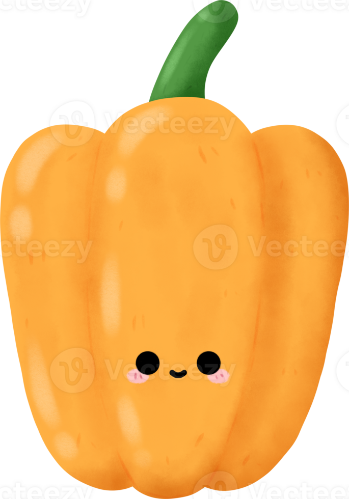 Yellow Paprika Character Illustration png