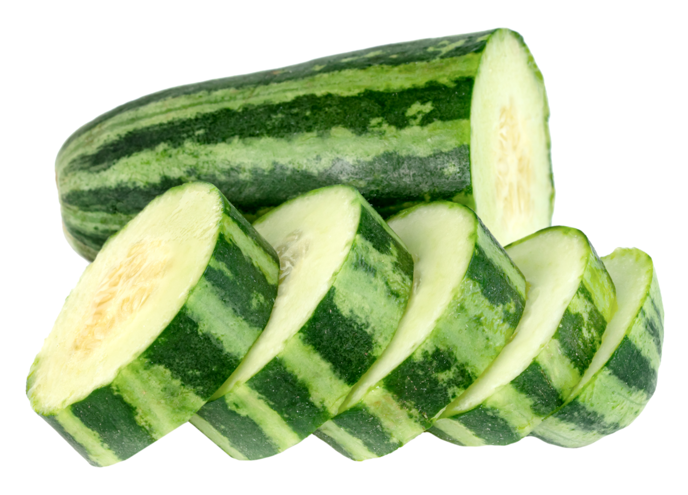 sliced Cucumber or Cucumis melo isolated png
