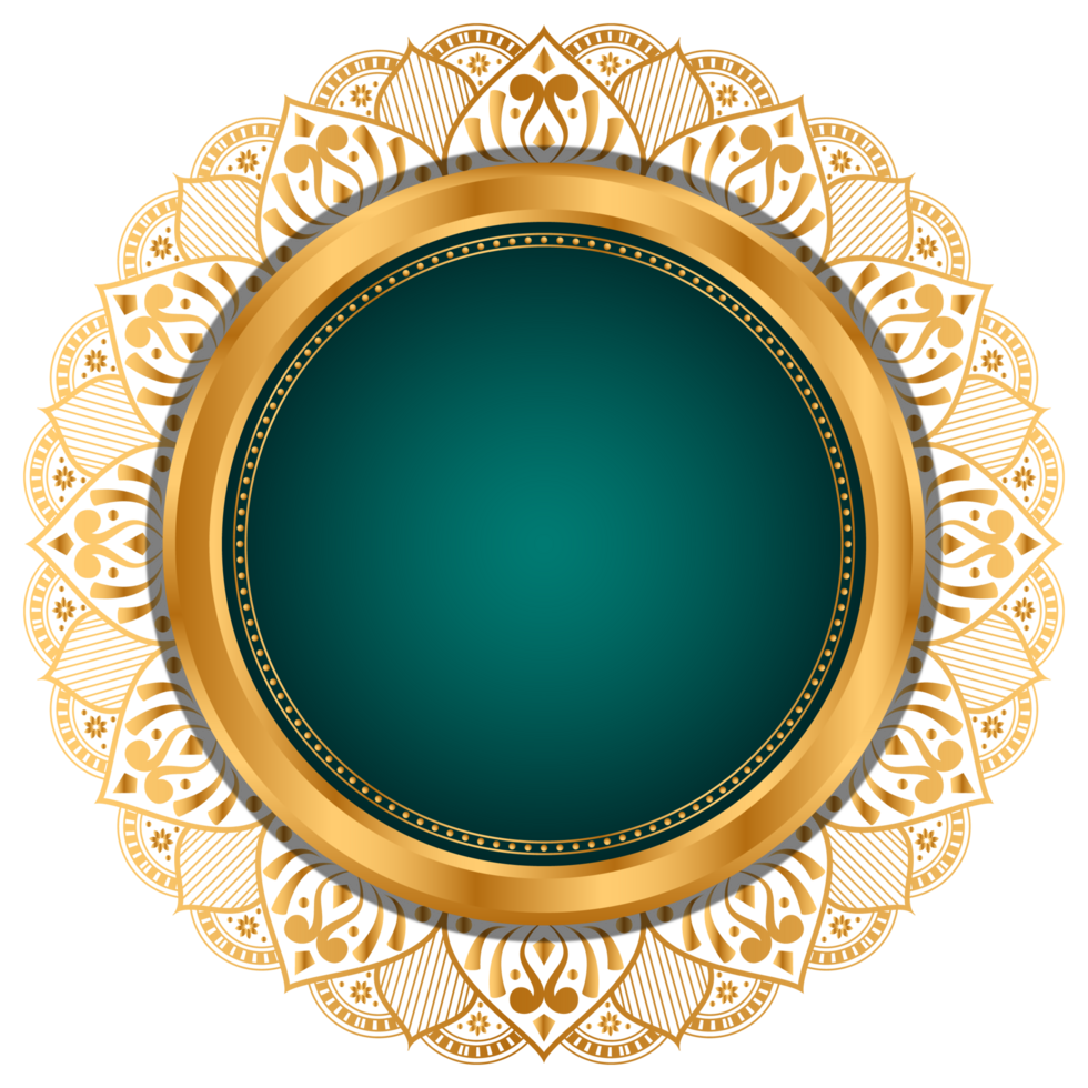Golden circle frame text box with gold award ribbon icon anniversary badge png