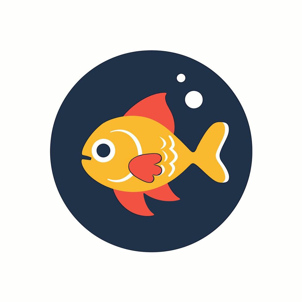 Round logo of a fish vector