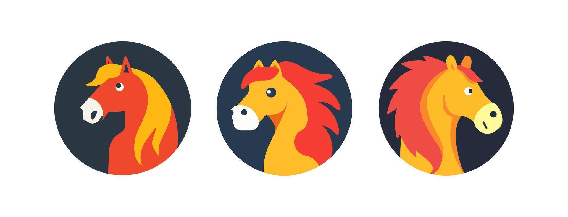 Round logo of a horse vector