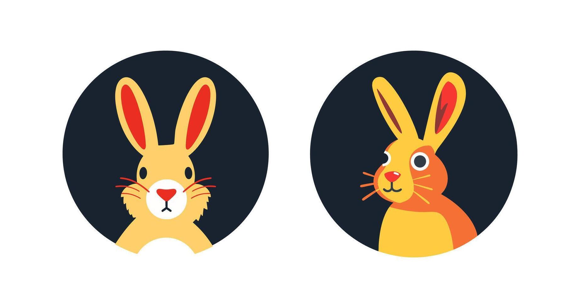 Round logo of a rabbit vector