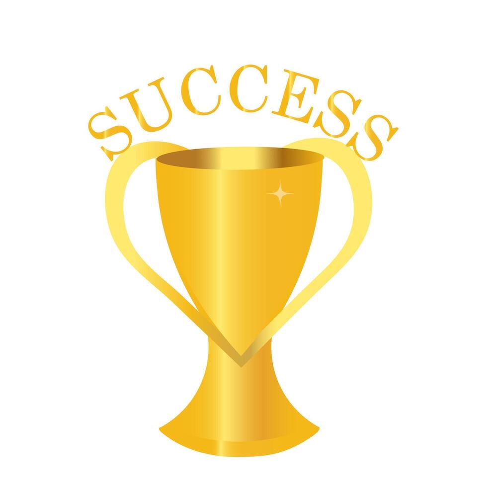 Golden cup of success vector