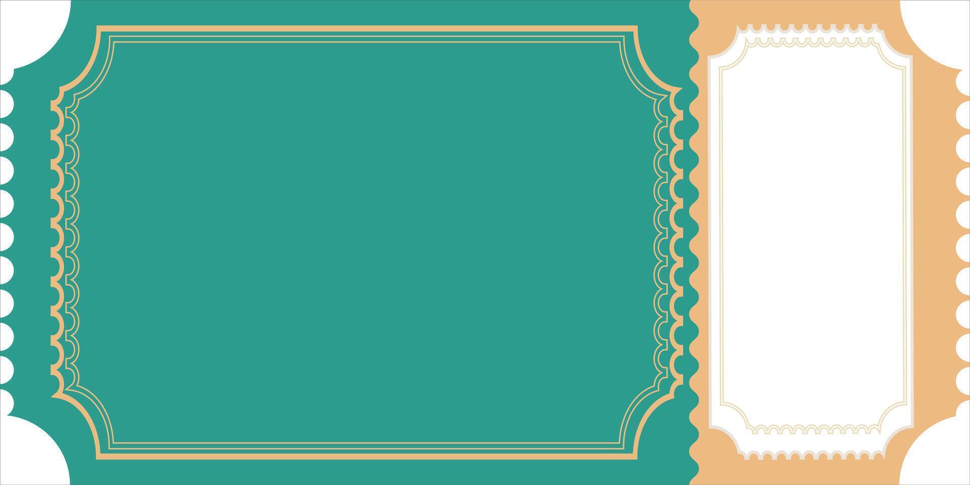 Classic ticket in two colors with empty space, concept of acceptance and participation vector