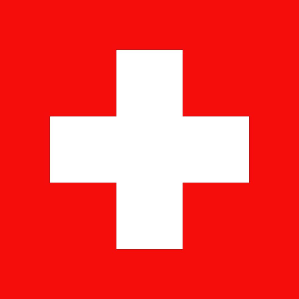 Flag of Switzerland consisting of a red square with a white cross vector