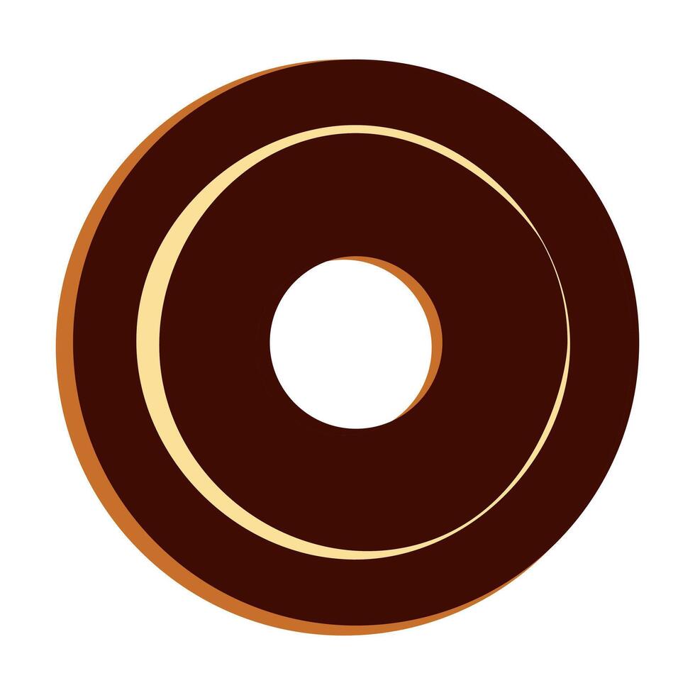 Donut with chocolate glaze vector