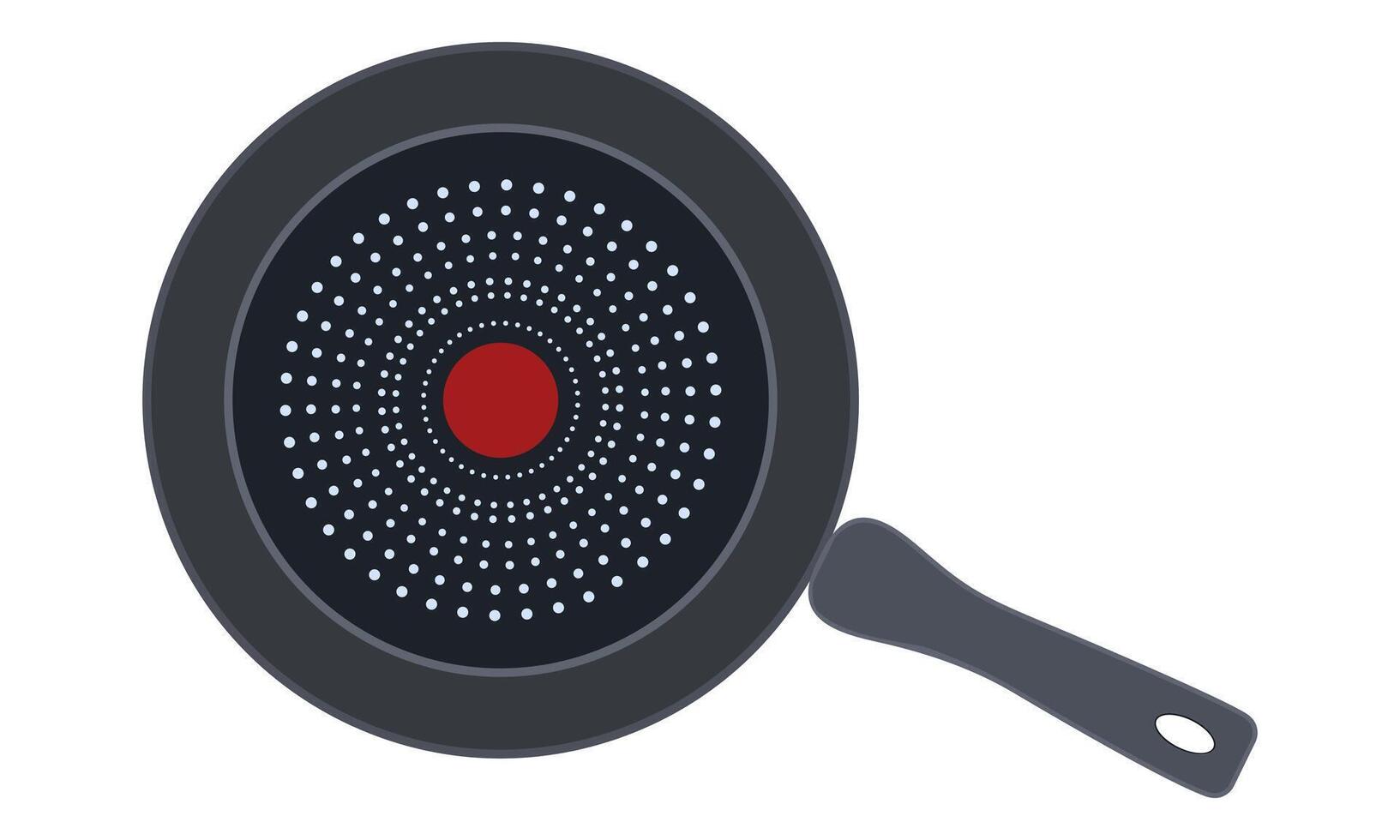 Non-stick pan with handle, kitchen utensil vector