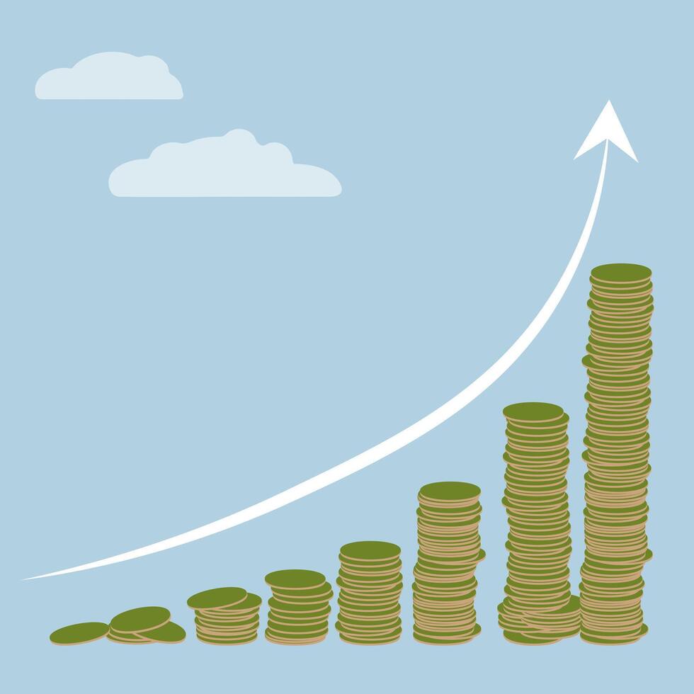 Infographic from growing money, writing space, earning concept vector
