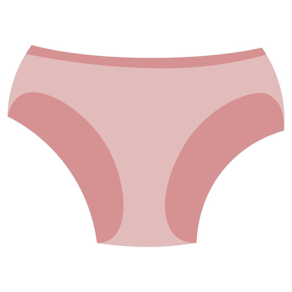 Women's pink panties, flat design. vector
