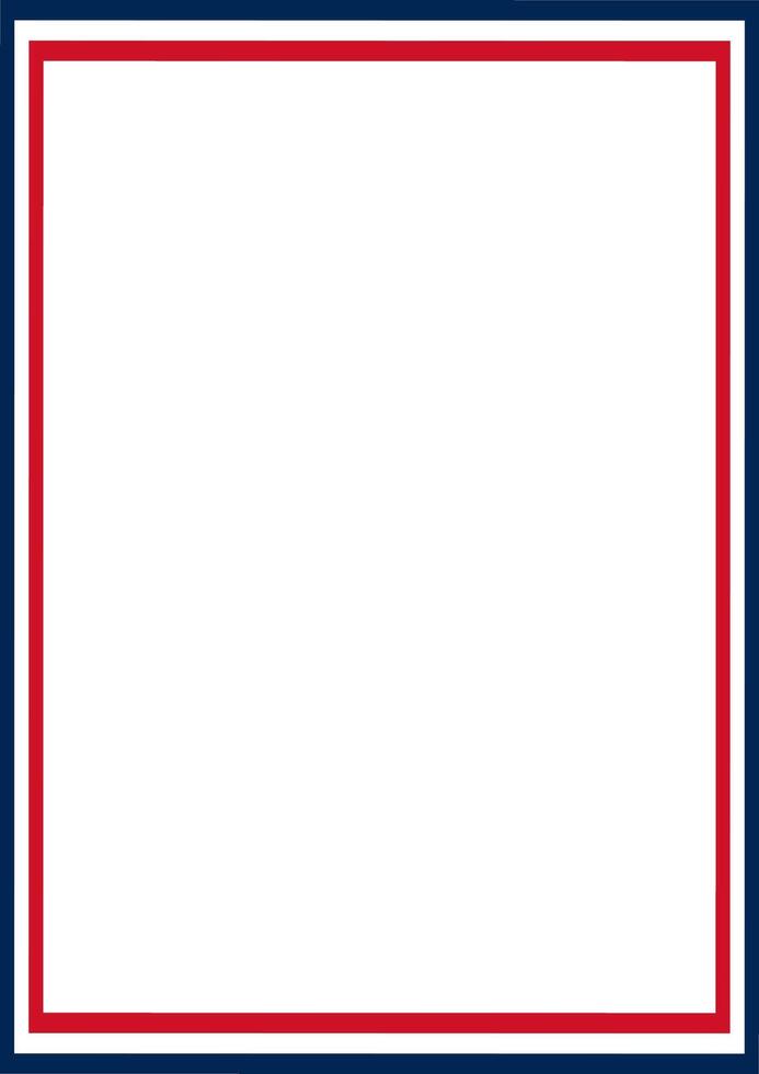 A4 rectangular frame, with the border in the colors of the French flag, blue white red, graphic design vector