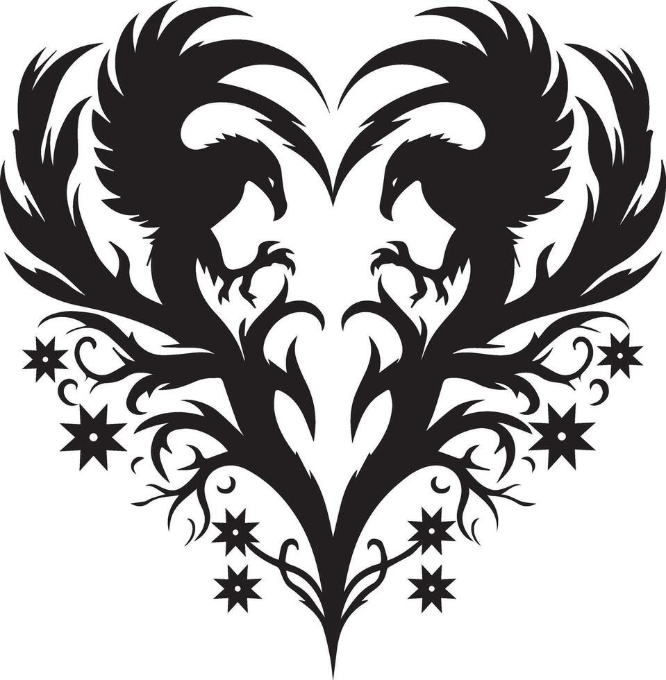 A silhouette image of a heart on a white background vector