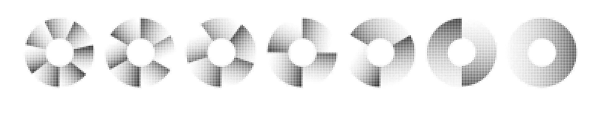 Circular Graphic Elements. Glitch Halftone Texture . vector