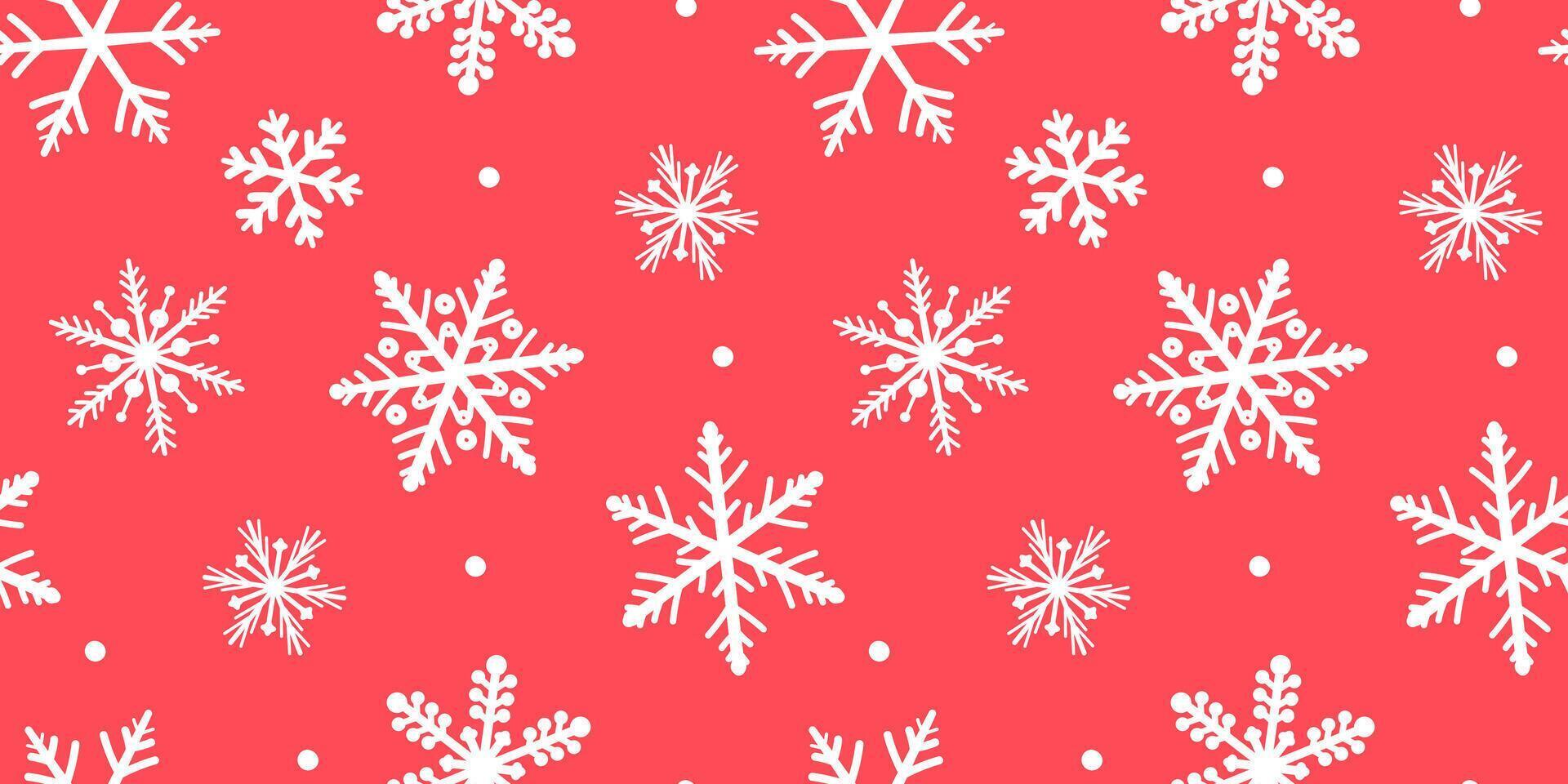 Seamless pattern with abstract snowflake silhouettes, winter print. vector
