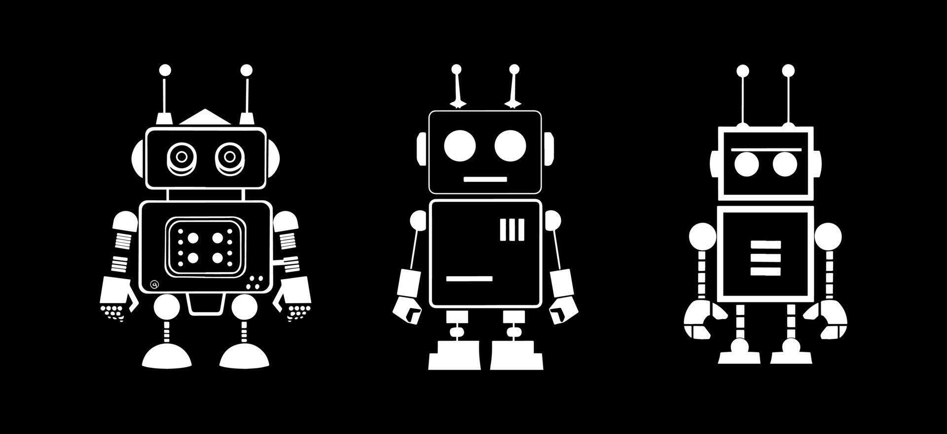 boxy robot with antennas vector