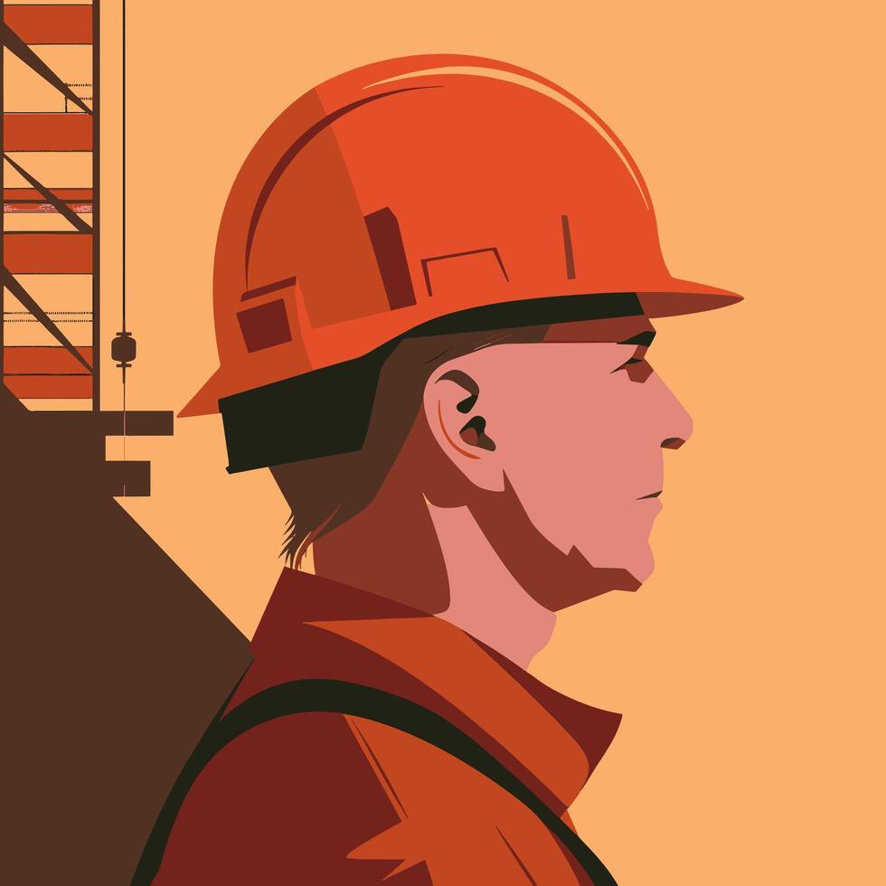 Profile Background for a Construction Worker vector