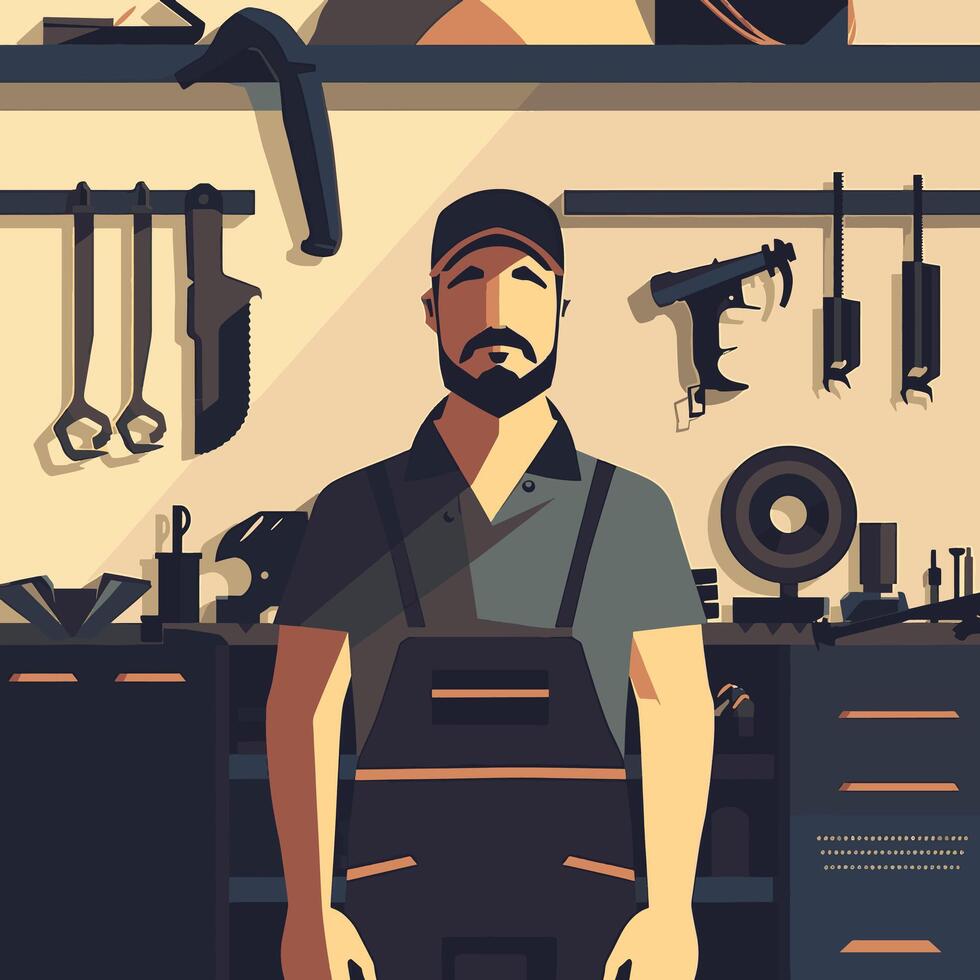 Profile Background for a Mechanic vector