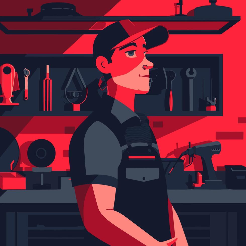 Profile Background for a Mechanic vector