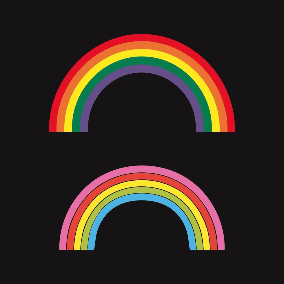 bright rainbow arcing vector