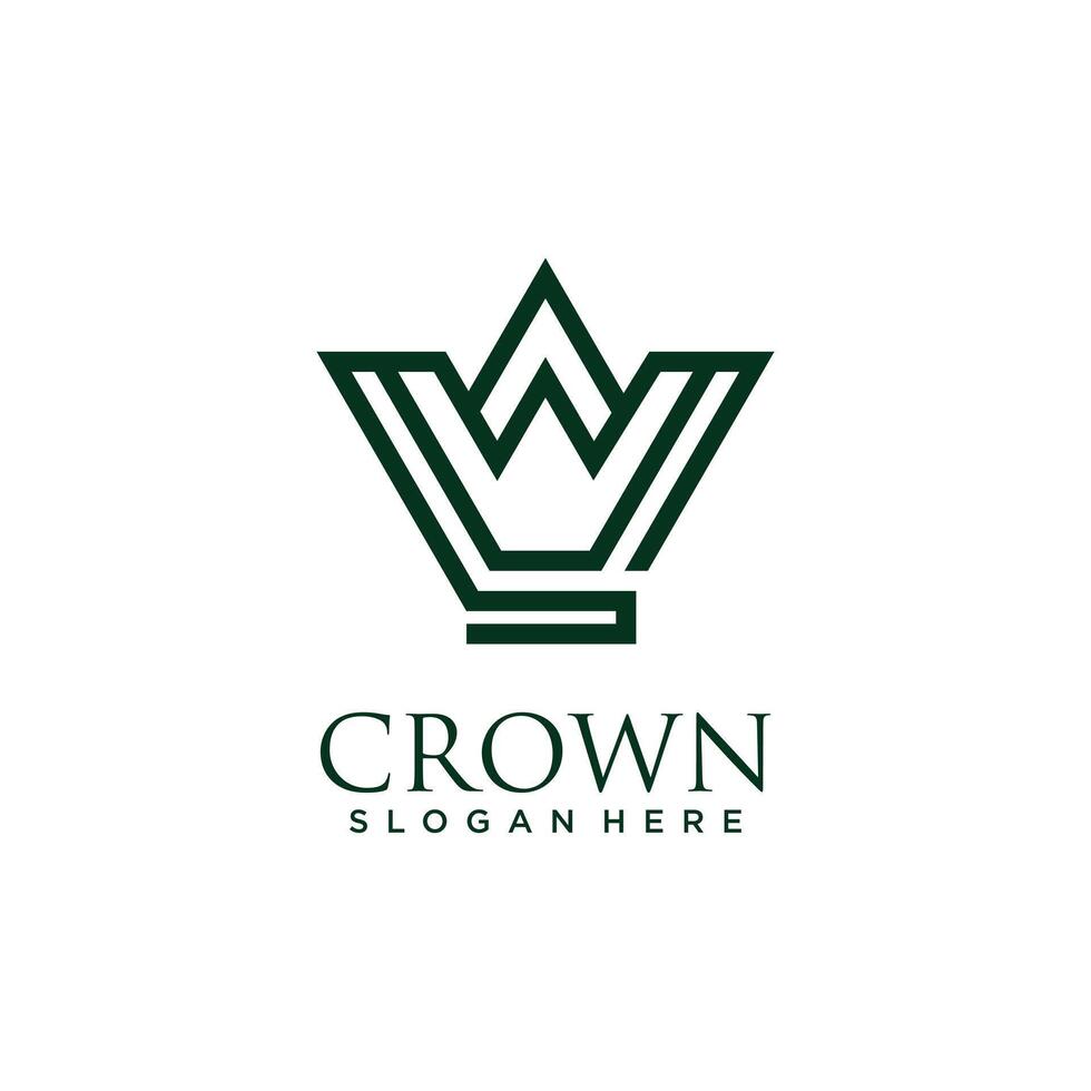 Crown icon logo design with creative concept Premium vector