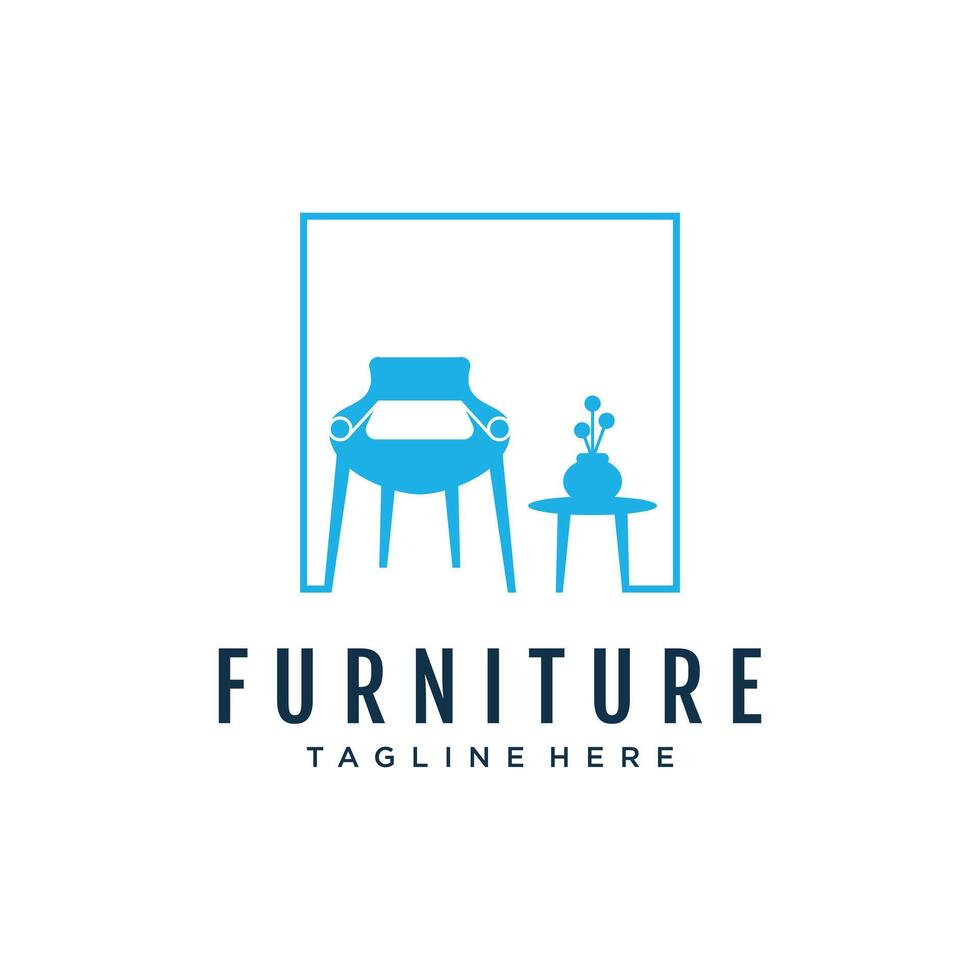 Furniture icon logo design with creative unique concept Premium vector
