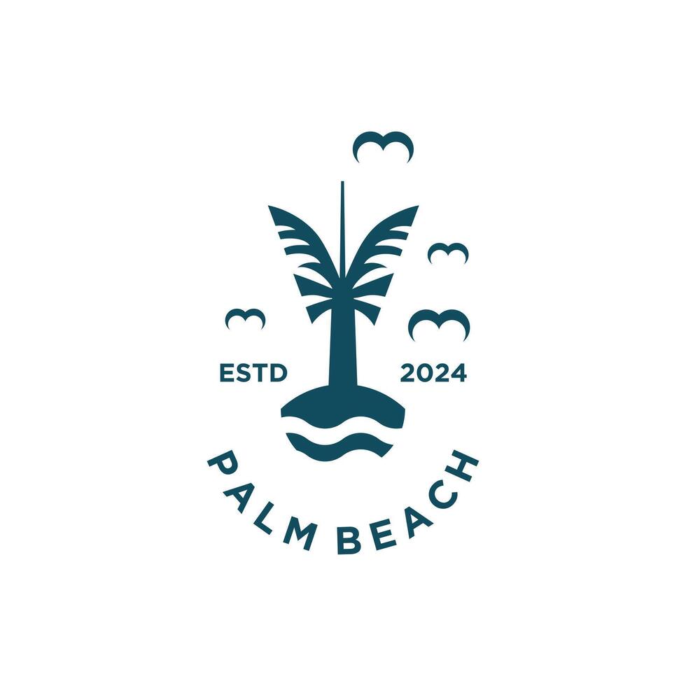 Palm logo design with creative unique concept Premium vector