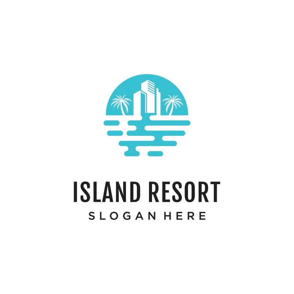 Resort icon logo design with creative concept Premium vector