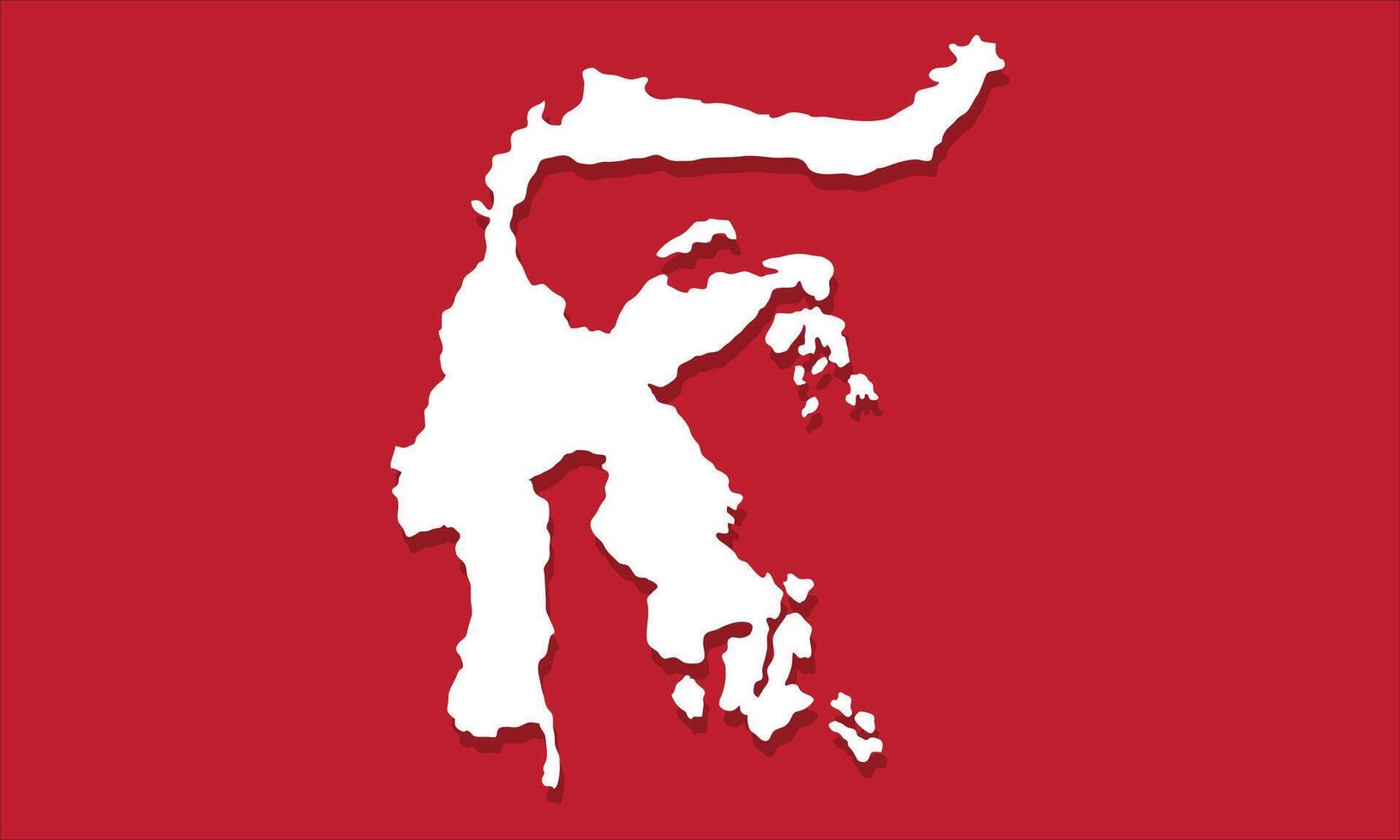 Silhouette map of Sulawesi Island, Indonesia. vector
