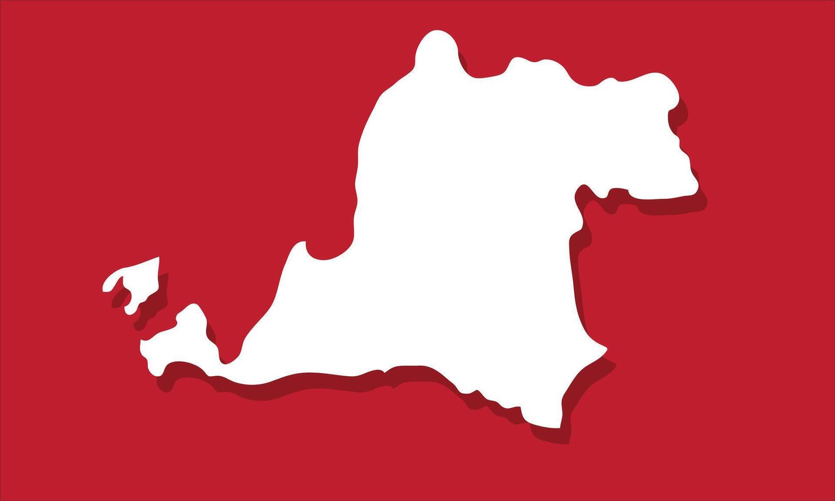 Banten silhouette map with red background vector