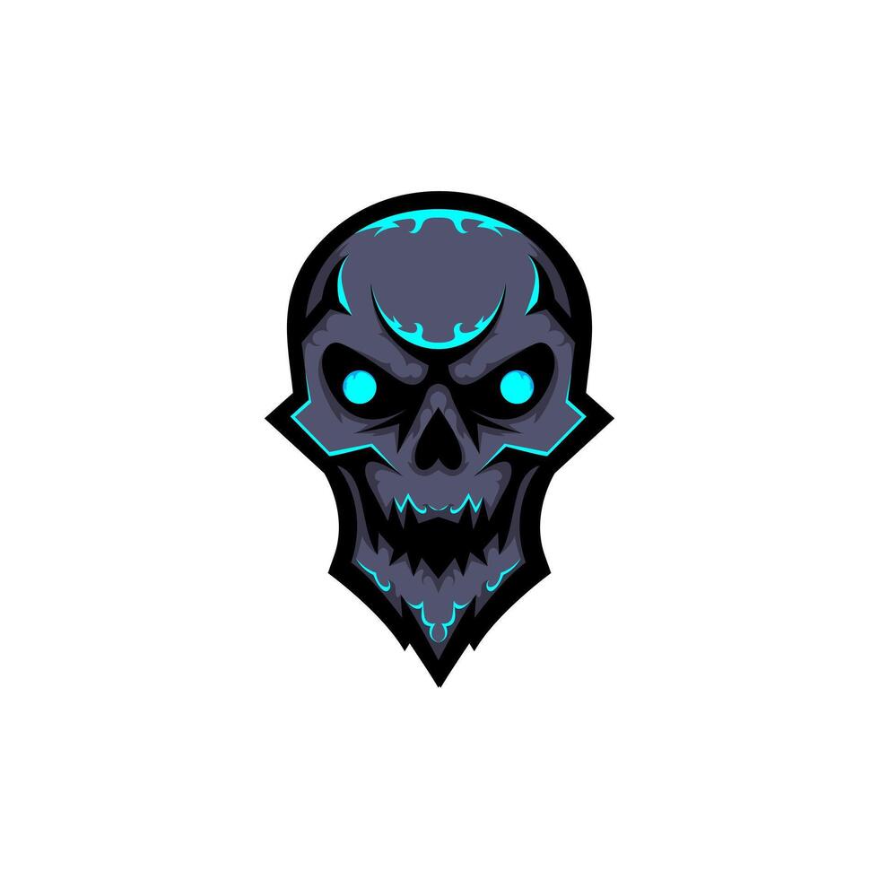 angry skull logo e sport mascot vector