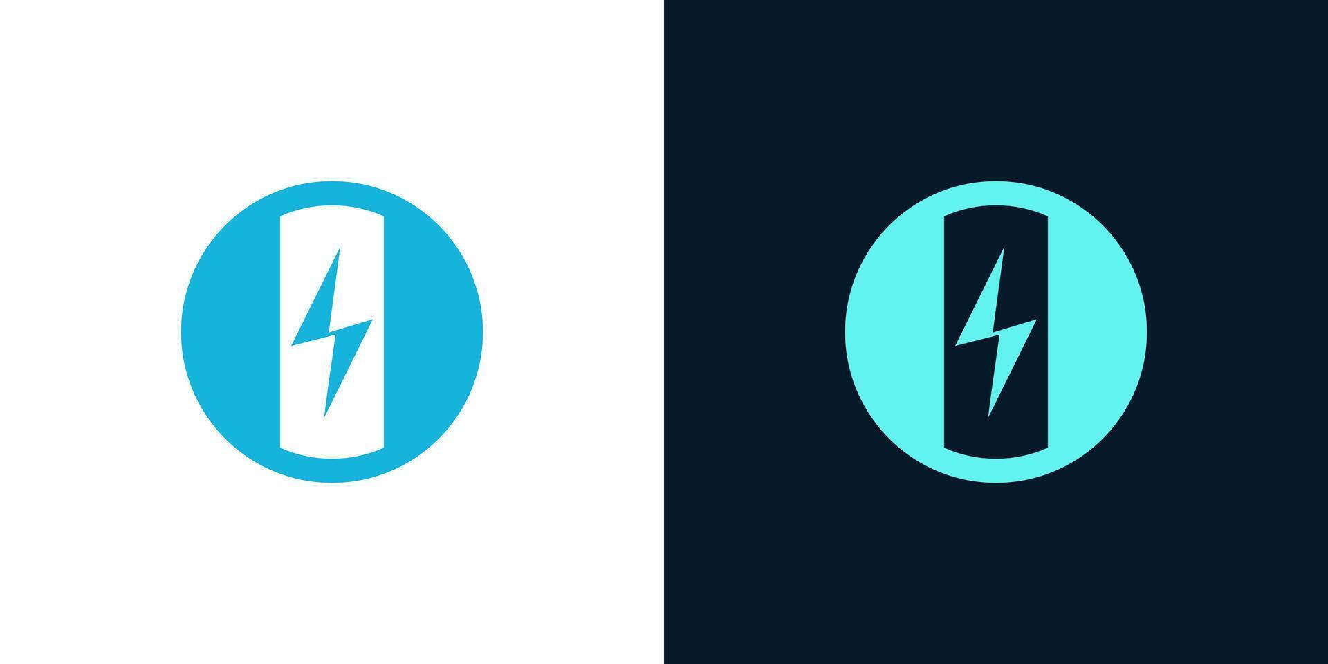 Circle bolt lightning electrical icon logo business design isolated vector