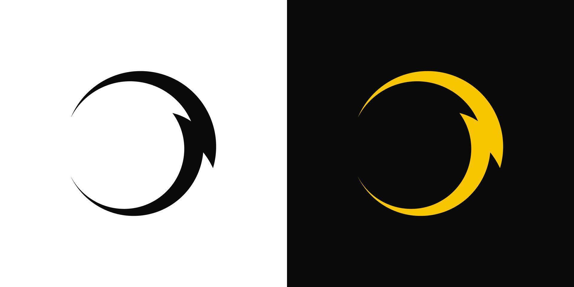 Circle electric logo abstract frame icon thunder energy round vector