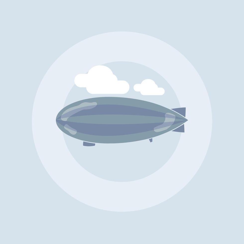 Zeppelin sky balloon travel adventure retro vintage illustration isolated vector