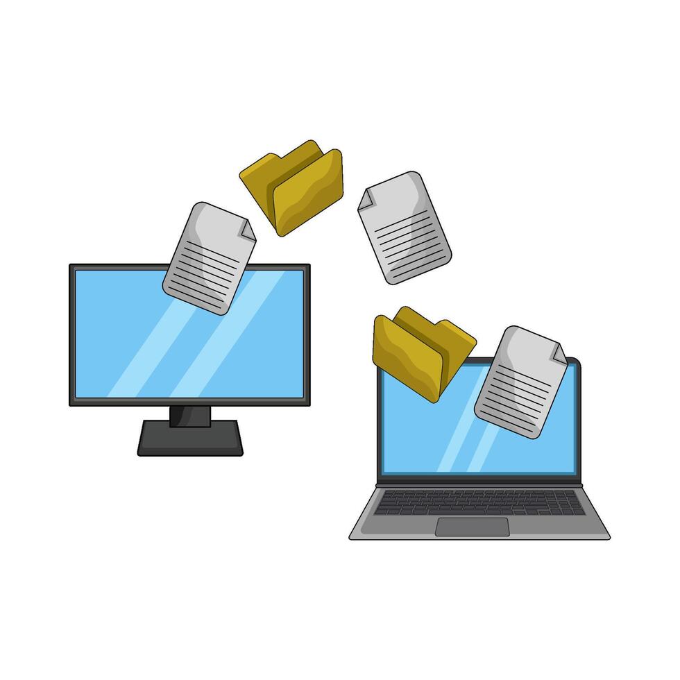 illustration of file transfer vector