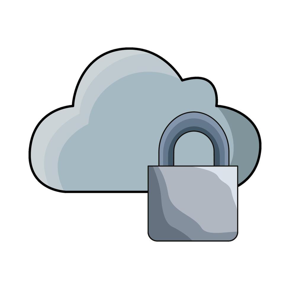 illustration of cloud lock vector