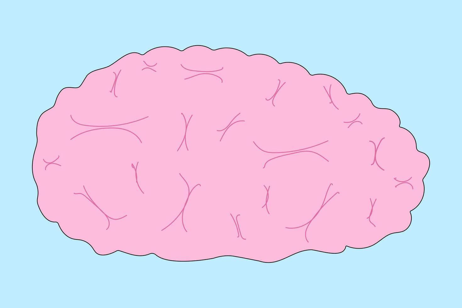 A pink cartoon brain illustration perfect for Halloween designs, decorations, and spooky themes. Ideal for eerie, creepy projects. vector
