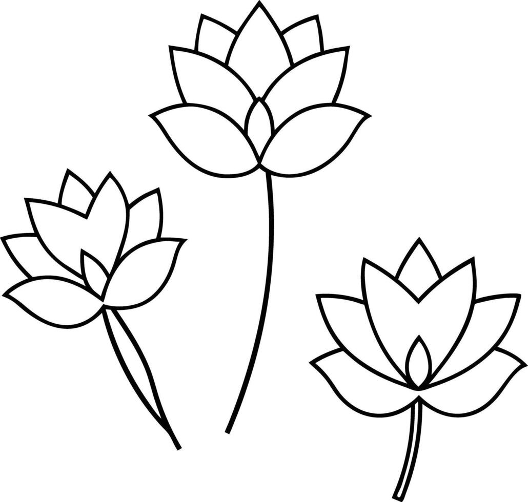 Lotus flower coloring pages vector