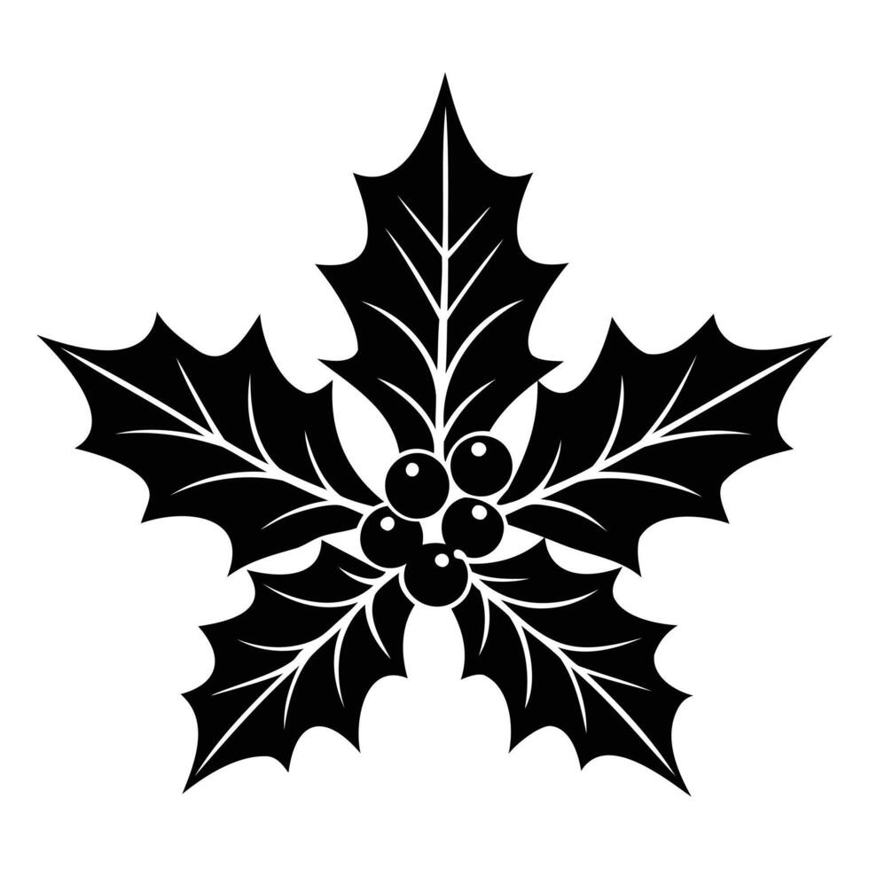 Christmas holly leaf vector