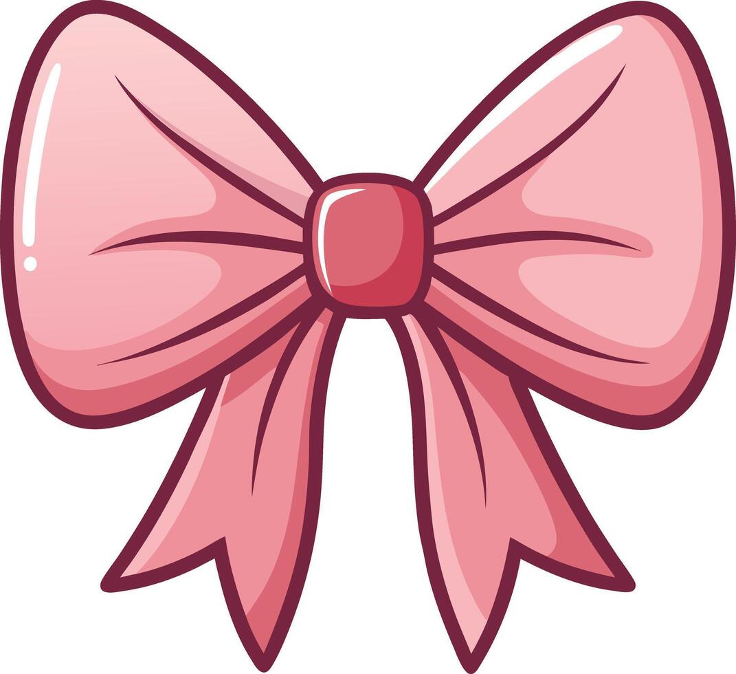 pink holiday present bow knot with ribbon and stripe vector