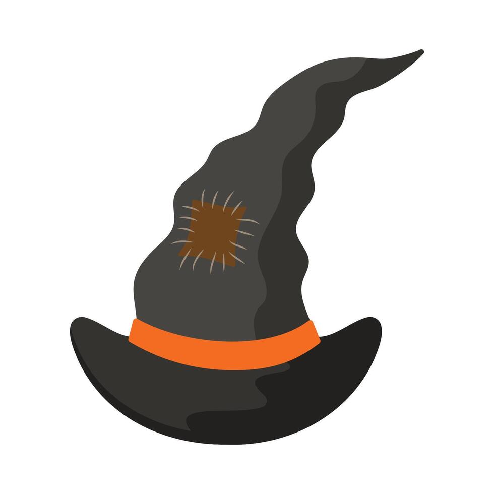 Sketch of vintage Halloween witch hat flat design vector