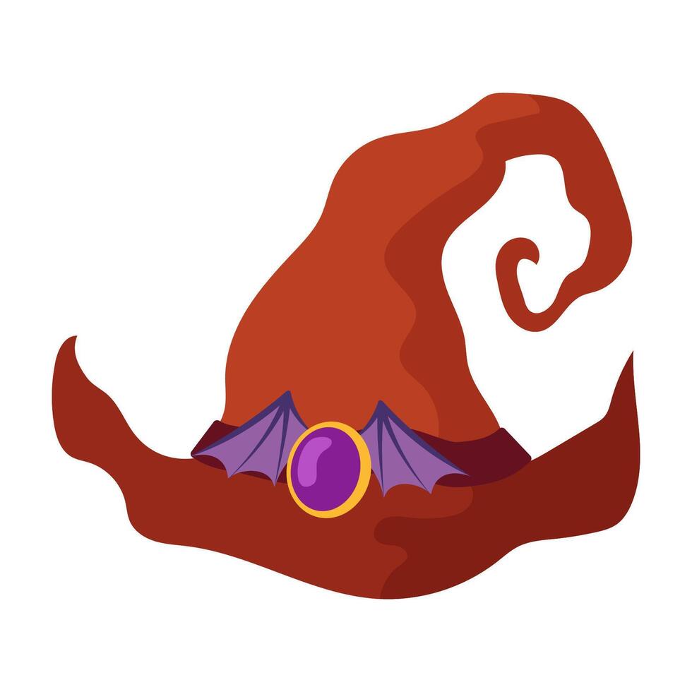 Halloween flat design vintage hand-drawn witch hat vector