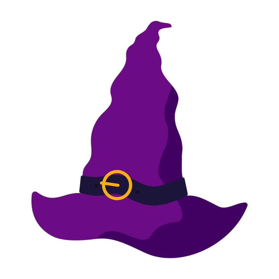 Flat design Halloween witchcraft hat with spooky vibes vector
