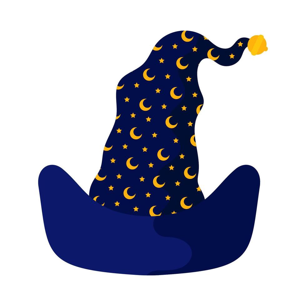 Flat Halloween element vintage witch hat hand-drawn vector