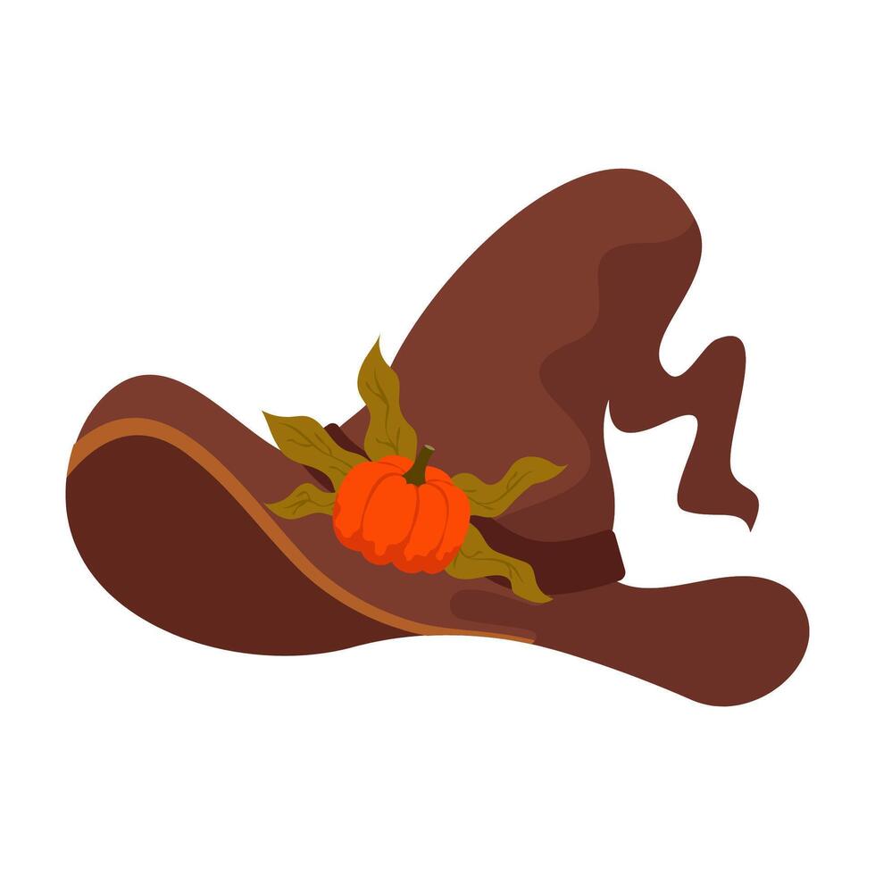 Sketch of a witch hat as a vintage Halloween element vector